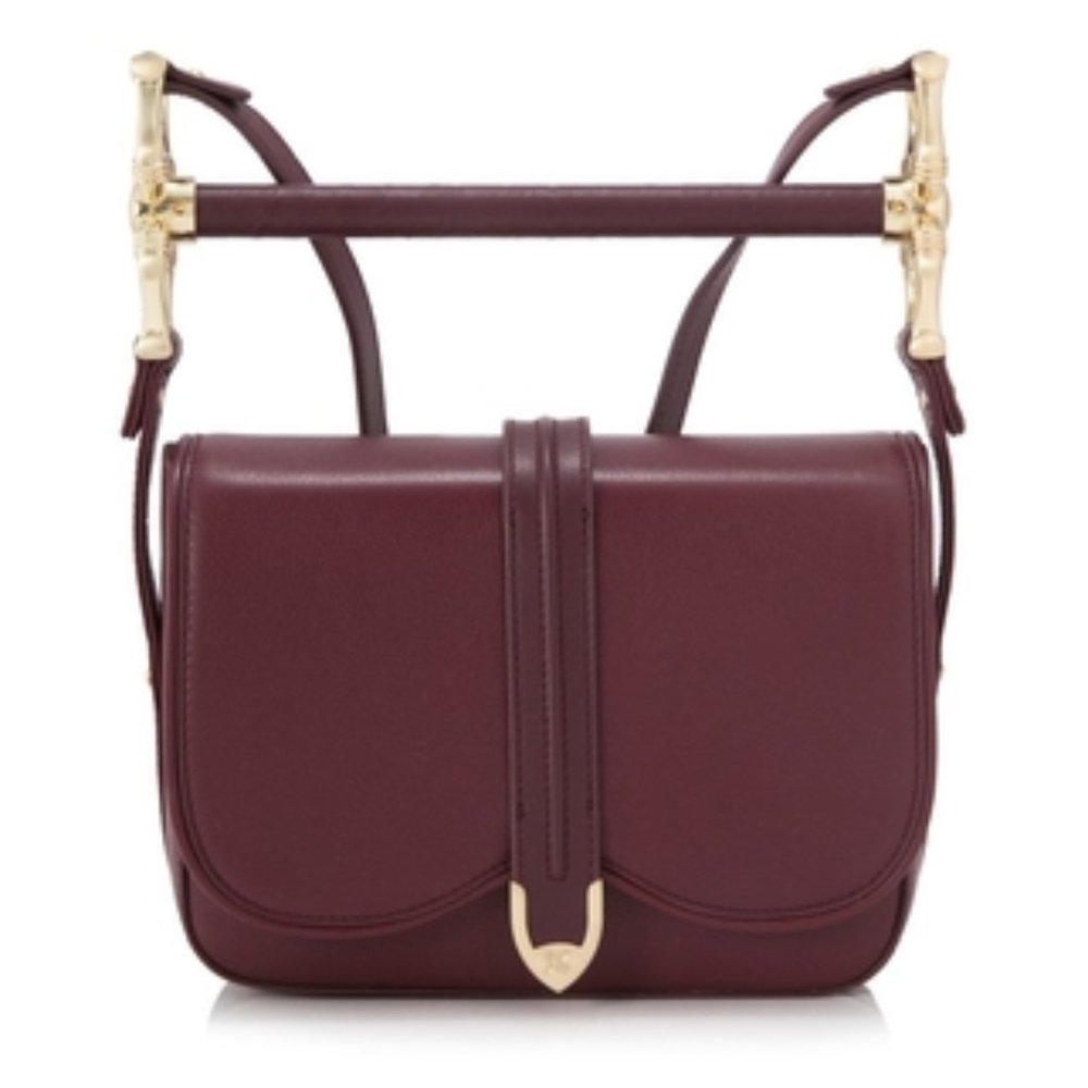 SANCIA Maia leather shoulder bag in garnet